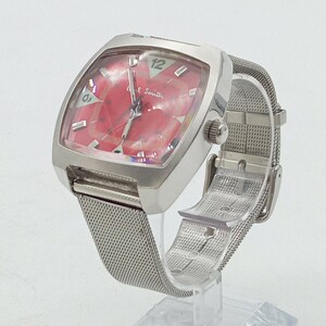  Сугимото 4 месяц No.28 наручные часы Paul Smith Paul Smith 9220-824709 работоспособность не проверялась оттенок серебра красный циферблат квадратное бренд часы 