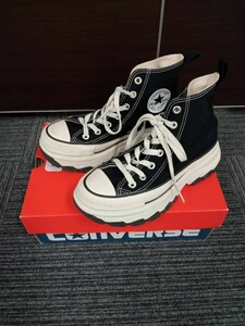 大村4月No.76 シューズ スニーカー CONVERSE コンバース ハイカット ブラック系 箱付き 23.5cm レディース 