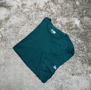 NEW ERA New Era T-shirt embroidery Logo khaki -S size free shipping!! 1 jpy start ~