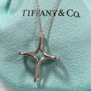 美品 Tiffany&co. Tiffany ティファニー ネックレス インフィニティ クロス silver 925 シルバー925 スターリングシルバー アクセサリー 