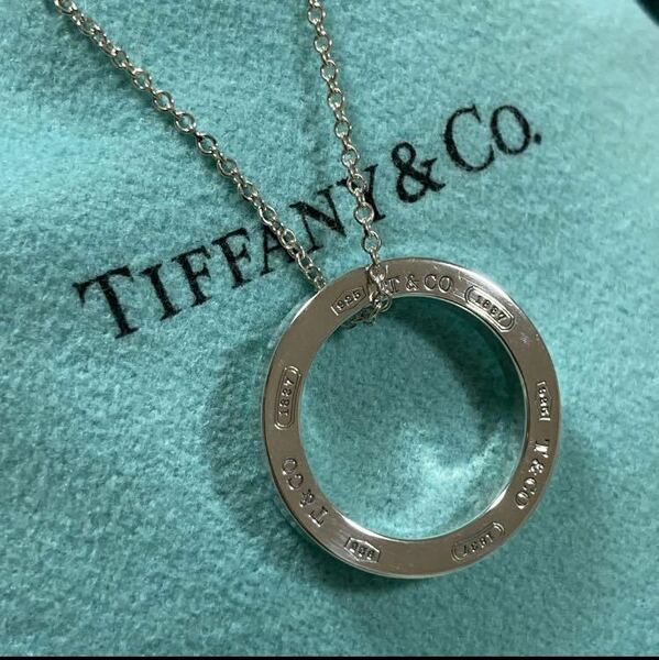 美品 Tiffany&co. Tiffany ティファニー ネックレス サークル 1837 silver 925 シルバー925 スターリングシルバー アクセサリー 