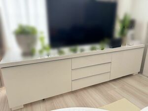 直接取引限定◆テレビ台　180cm　IKEA イケア　収納たっぷり　ホワイト　テレビボード AVボード ローボード