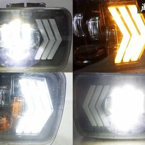 社外 汎用 ヘッドライト ヘッドランプ ウインカー LED インナーブラック 左右セット 即納 ラングラーの画像8