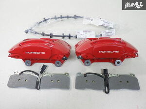 New item 塗装品 Porsche Genuine 95B マカン turbo フロント 4POT Brake caliper パッド ホース leftrightset 即納