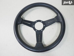 NARDI Nardi steering wheel Classic steering wheel black leather black spoke matted diameter approximately 33φ old car that time thing immediate payment 