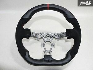 ^ selling out after market Z34 Fairlady Z suede glossless . carbon combination steering gear steering wheel gun grip D type approximately 37φ immediate payment *