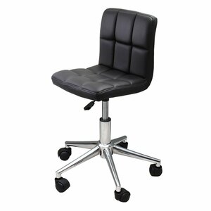 【新品】 デスクチェア キャスター付 WY-451C ブラック(レザー) 家具 椅子 回転 昇降式 チェア