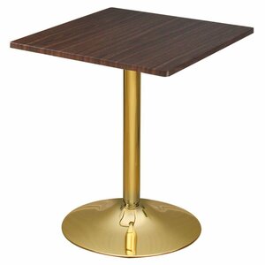 【新品】カフェテーブル 角型 CT-F60S ダークブラウン ゴールド脚 幅60cm ダイニングテーブル 机 金脚