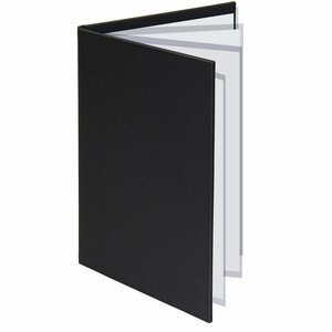 【新品】メニューブック ハードカバー クロスタッチ 8ページ(4枚8面) A4 ブラック お品書き メニュー表