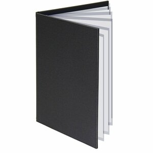 【新品】メニューブック ハードカバー クロスタッチ 12ページ(6枚12面) A4 ブラック お品書き メニュー表