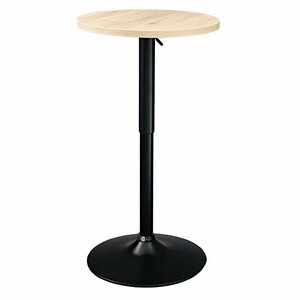 【新品】昇降式 バーテーブル BT-50R 直径50 黒脚タイプ クリアナチュラル カフェテーブル 丸テーブル 一人用 ハイテーブル