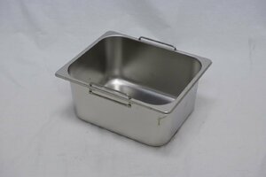 【中古特価品】231221012-(6) 厨房用品 業務用 ホテルパン1/2 1個 蓋無し 深さ150mm 15cm 食材入れ 取手付き ステンレスバット 中古 ★一点