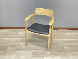 【中古美品】231214008 ダイニングチェア SC-12 1脚 ナチュラル 完成品 椅子 おしゃれ 肘付き Libra 天然木 中古 木製チェア 北欧 椅子