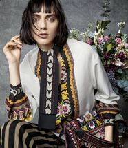 ETRO エトロ エスニックプリント　リボンタイ　ブラウス　シルク_画像1