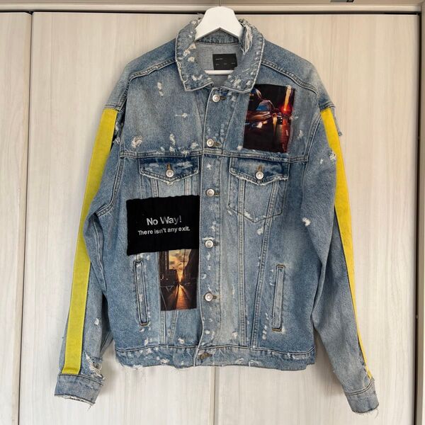 ZARA ダメージ加工フォト デニム デニムジャケット ジャケット ZARA ブルー