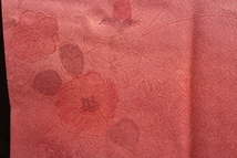 きもの今昔７０１２　道行コートコレクション　正絹高級紋意匠生地　椿の地文様に地紋起こし加工　　　　　コート丈８９ｃｍ_画像6