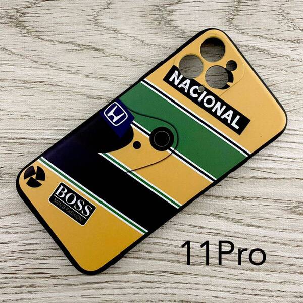 アイルトン・セナ ヘルメット デザイン iPhone 11 Pro ケース F1 マクラーレン ホンダ ブラジル スマホ