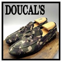 DOUCAL'S [デュカルス] タッセルローファー スリッポン 迷彩 カモフラ スエード 40 25cm 革靴 シューズ イタリア製 メンズ_画像1