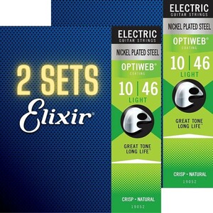 [2 комплект скидка ]GEO-LT95 10-46 ELIXIR OPTIWEB Light #19052 Elixir Opti web электрогитара струна свет покрытие #SexySounds