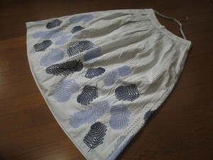 美品HIROKO BIS 刺繍×スカラップレース　ロングスカート　9号　HIROKOKOSHINOヒロココシノ　ヒロコビス