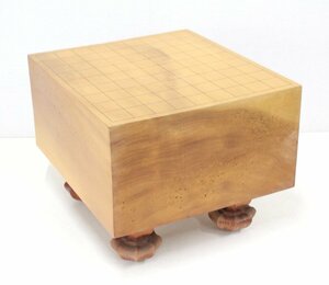 kb97# shogi record * with legs *heso equipped * record thickness 17.5cm* approximately 9.2kg* natural tree * secondhand goods * some stains * discoloration * crack equipped 