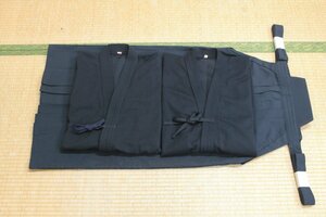 s6668◇剣道着2枚＋化繊袴◆「颯」など◆170-175cmくらい◆3L・3L・94.5cm25号◆2枚は刺繍なし◆剣道