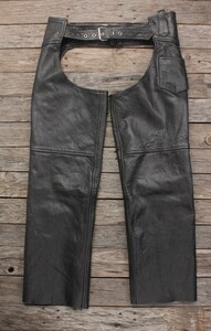 EDGE leather chaps black table L