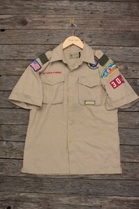 BOYSCOUTS OFAMERICA 半袖シャツ ベージュ 表Youth Large