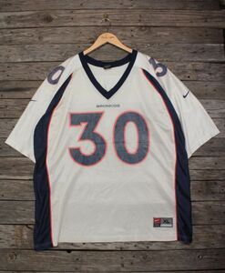 NIKE製 NFL デンバー ブロンコス ＃30 [DAVIS]モデル 半袖ジャージ 白×紺 表XL