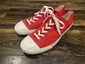 日本製 美品 MoonStar FINE VULCANIZED GYM CLASSIC RED 28cm ジムクラシック ムーンスター 久留米 ヴァルカナイズ スニーカー 赤 靴 古着