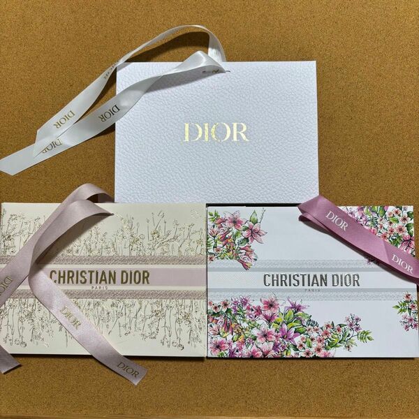 ディオール　ショッパー　ラッピング袋　限定柄　花柄　3種類　3枚セット　DIOR プレゼント　紙袋　ギフトボックス