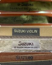 SUZUKI 鈴木 スズキ VIOLIN バイオリン ヴァイオリン No.200 4/4 1999 弦楽器 弓付 ハードケース付 動作・音出し未確認_画像6