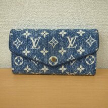 5168T 【本物保証】 LOUIS VUITTON ルイヴィトン　ポルトフォイユ・サラ　モノグラム ジャガード デニム　M81183　二つ折り長財布　RFID_画像2