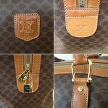 5169T 【本物保証】 CELINE セリーヌ　マカダム柄　ボストンバッグ　旅行バッグ　PVC×レザー　ブラウン_画像10