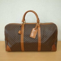 5169T 【本物保証】 CELINE セリーヌ　マカダム柄　ボストンバッグ　旅行バッグ　PVC×レザー　ブラウン_画像2