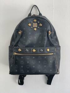 MCM M si- M Visee tos pattern mono g ram leather studs rucksack Day Pack backpack black group 