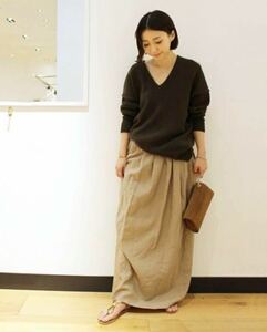 Deuxieme Classe LINEN タック ロングスカート