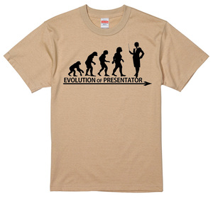 進化 evolution Tシャツ ライトベージュ プレゼン プレゼンテーター プロモーション スライド 選べるサイズ S/M/L/XL