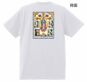 メキシカン チカーノ マリア系 Tシャツ 白 ローライダー HIPHOP H58 グアダルーペ キリスト マリア様 ローライダー