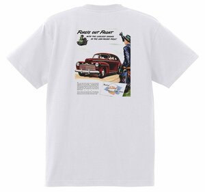 アドバタイジング フォード 1090 白 Ｔシャツ 1946 ホットロッド ローライダー ロカビリー アドバタイズメント レッドスレッド