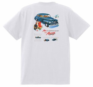 アドバタイジング マーキュリー 1293 白 Ｔシャツ 1946 1947 1948 レッドスレッド ホットロッドローライダー ロカビリー ボム