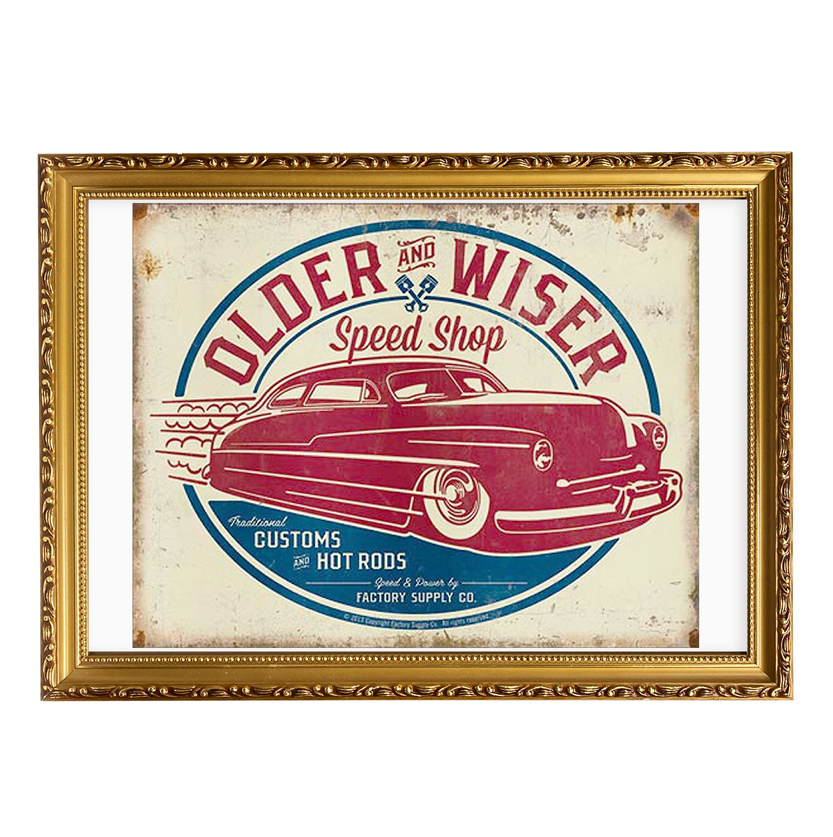 शानदार प्राचीन विंटेज A3 पिक्चर फ्रेम लकड़ी का फ्रेम A56 गोल्ड आर्ट पोस्टर रेट्रो पेंटिंग टिन साइन हॉट रॉड अमेरिकन कार, कला की आपूर्ति, तस्वीर का फ्रेम, पोस्टर फ्रेम