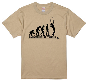 進化 evolution Tシャツ テニス テニスプレイヤー ライトベージュ くすみカラー 選べるサイズ S/M/L/XL