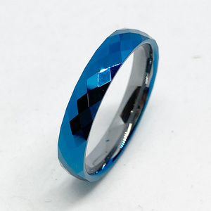 シンプルな タングステンリング 指輪 ミラーカット ブルー 青 20 ( 7号 ) 新品 ペアリングにも