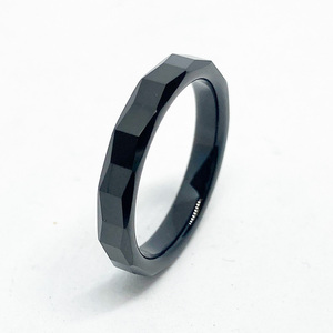 シンプルな タングステンリング 指輪 黒 ブラック ミラーカット 細身 54 ( 11号 ) 新品 ペアリングにも