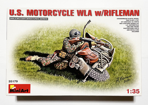 ミニアート 1/35 アメリカ軍バイクWLA ライフルマン エッチングパーツ付き　　　　(miniart