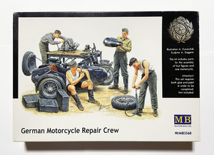 マスターボックス 1/35 独・オートバイ整備シーン フィギュア4体+サイドカー＆アクセサリー　　(Master Box BMW-R75