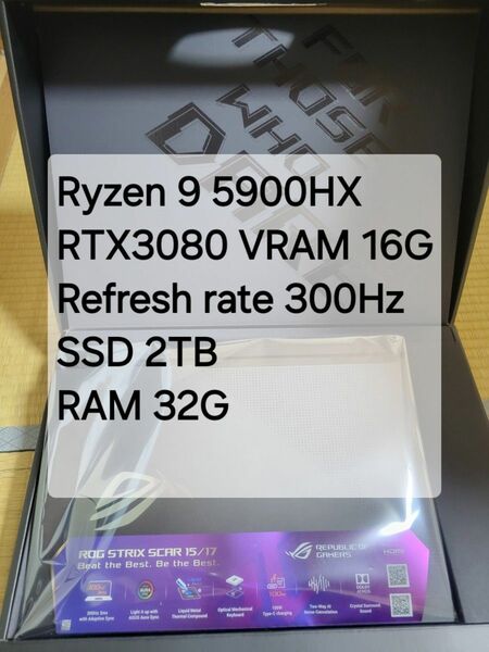 ROG STRIX SCAR 15 RTX3080 VRAM 16G