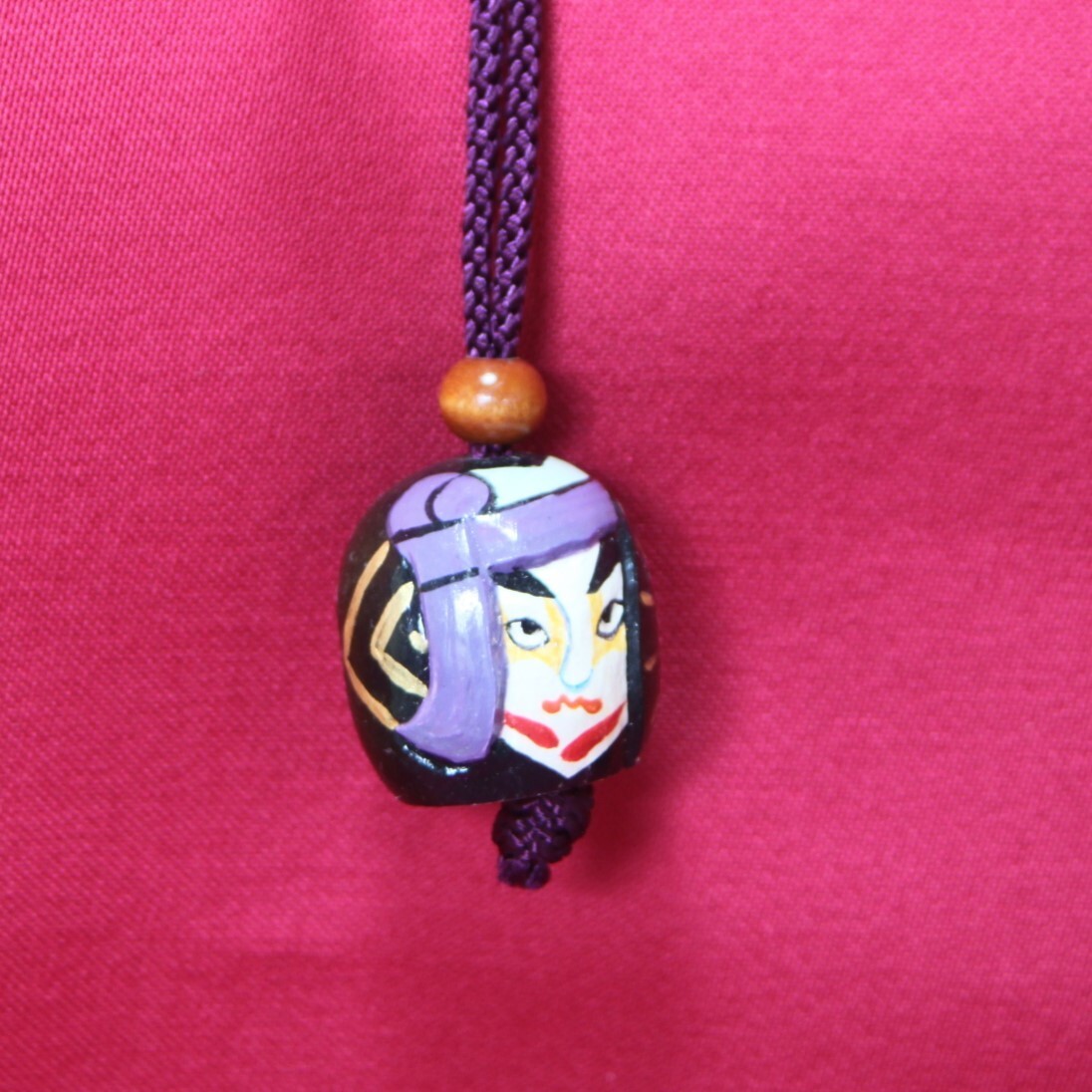 Color] Kabuki 18.º Sukeroku Netsuke Tallado en madera Hecho a mano/pintado a mano Longitud total incluida la cuerda: aprox. 13 cm Sukeroku: Altura: aprox. Correa de estilo japonés pintada a mano de 2, 8 cm., Escultura, objeto, escultura oriental, netsuke