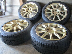 冬用+Genuineset!! Subaru GDB Impreza STi 後期 Genuine (Gold/日本製/ENKEI MAT) (17x8+53 5H/114,3) バリ溝(TOYO GIZ/2021) 225/45R17 